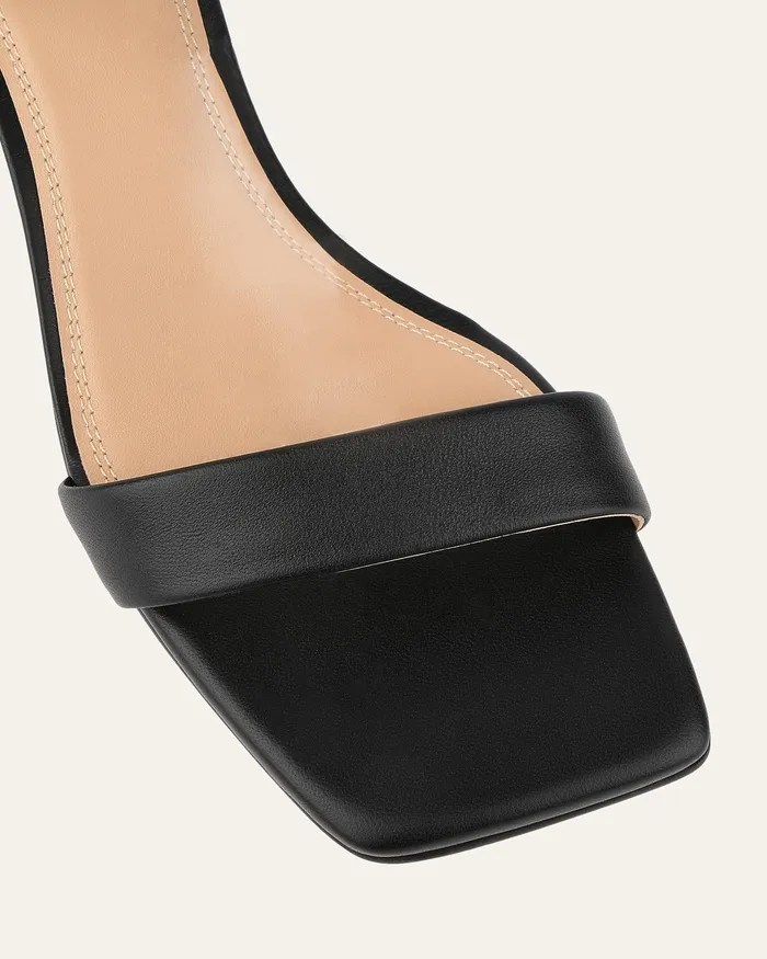 Women Helen mid sandals black leather MID SANDALS jomercer Women Helen mid sandals black leather MID SANDALS jomercer