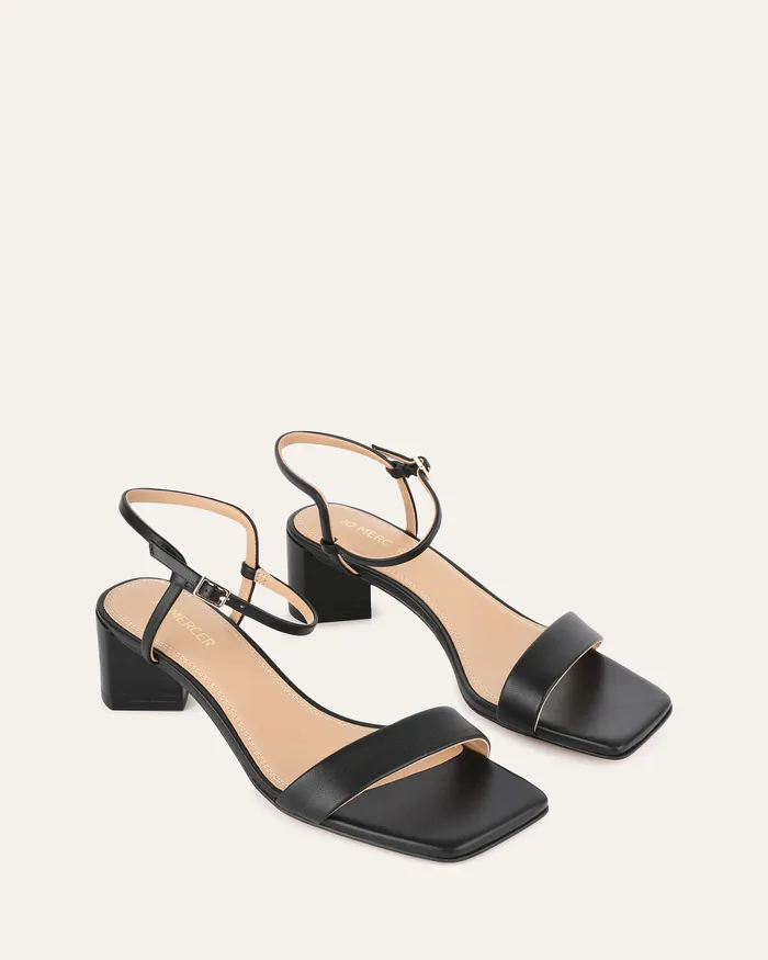Women Helen mid sandals black leather MID SANDALS jomercer Women Helen mid sandals black leather MID SANDALS jomercer