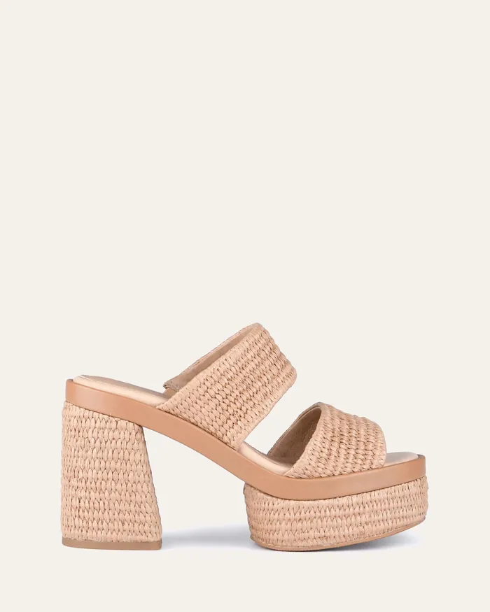 Women HIGH HEELS jomercer Felicity high heel platform sandals tan raffia