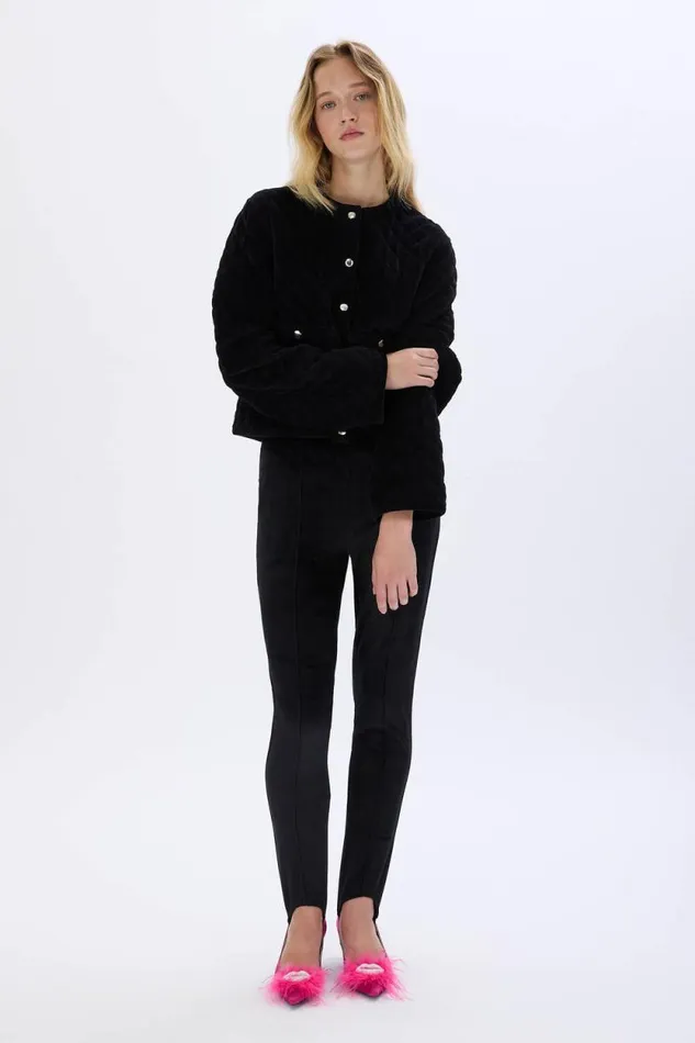 Women Highwaisted Velvet Stirrup Pants Black Black Sonia Rykiel Trousers And Denim
