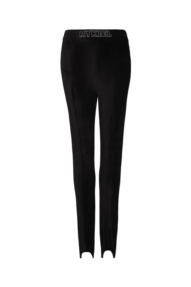 Women Highwaisted Velvet Stirrup Pants Black Black Sonia Rykiel Trousers And Denim