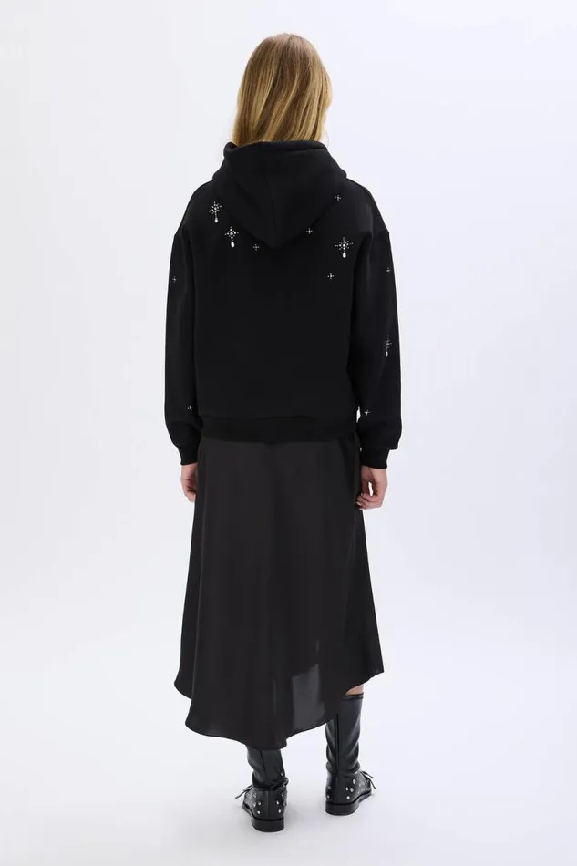 Women Hoodie With Surrealist Motifs Black Black Sonia Rykiel Sweatshirts