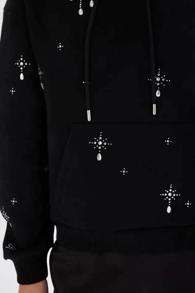 Women Hoodie With Surrealist Motifs Black Black Sonia Rykiel Sweatshirts