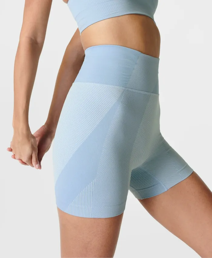Women Infinite Seamless Gym Shorts Aluminium Blue Shorts Skirts Sweaty Betty