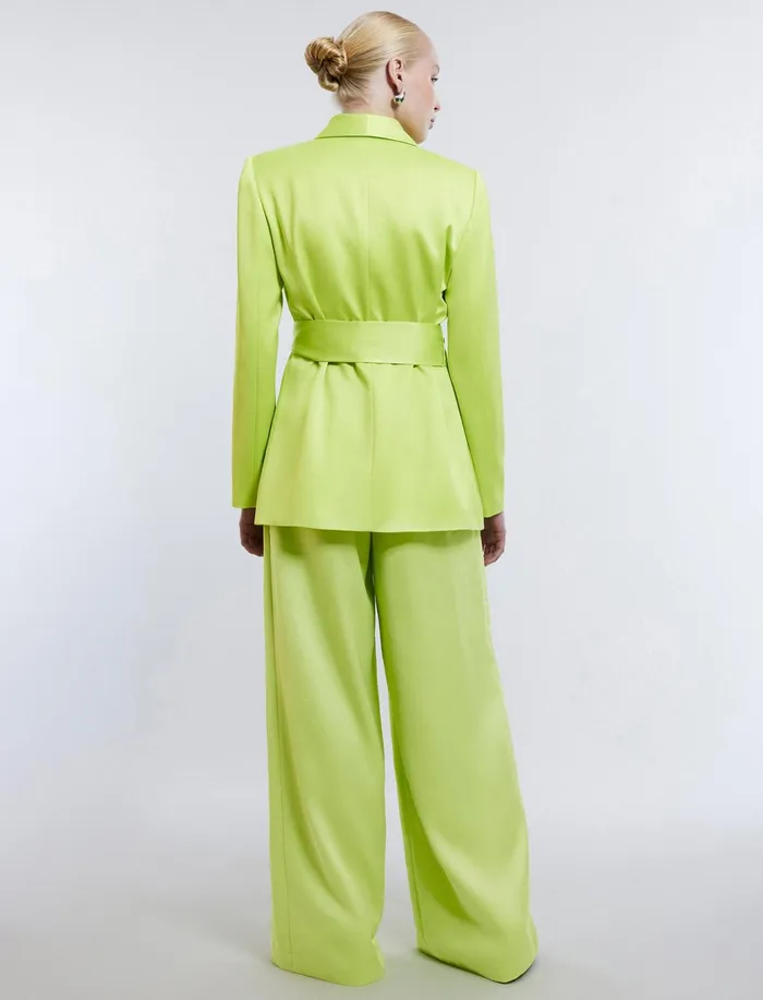 Women Jackets and Blazers BCBG Harrison Satin Blazer Lime Punch