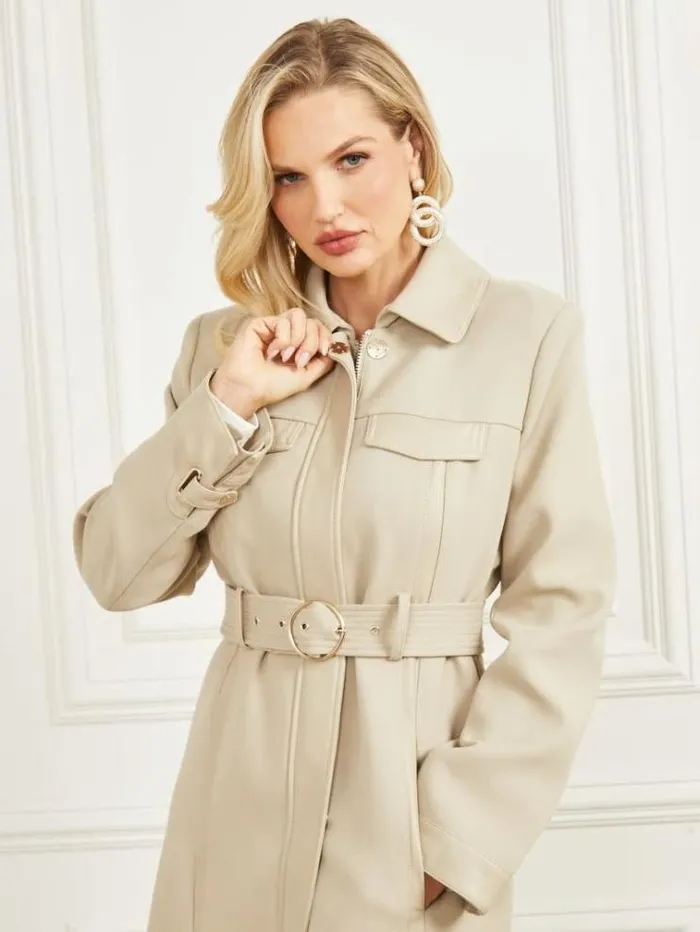 Women Jackets Marciano Maddy Trench Coat Natural Siena Multi Women Jackets Marciano Maddy Trench Coat Natural Siena Multi