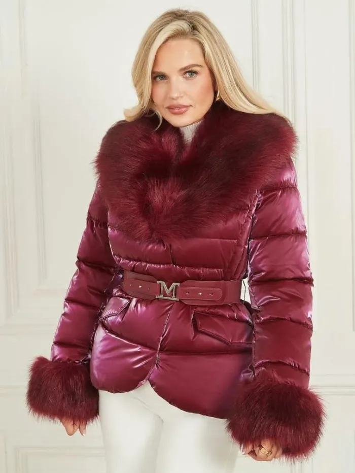 Women Jackets Marciano Nausicaa Puffer Jacket Purple Petal Multi Women Jackets Marciano Nausicaa Puffer Jacket Purple Petal Multi