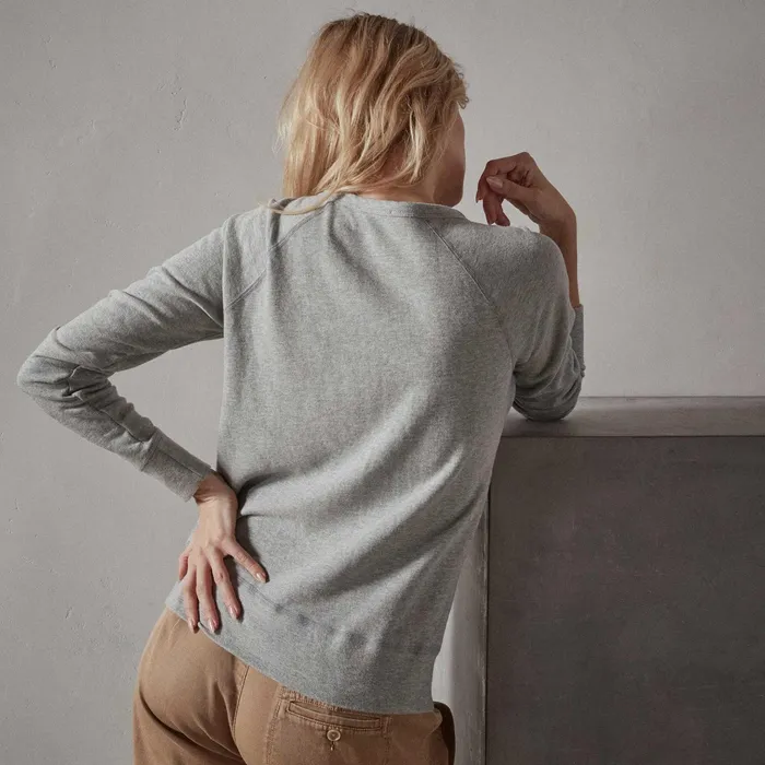 WOMEN James Perse CLASSICS Vintage French Terry Sweatshirt Heather Grey