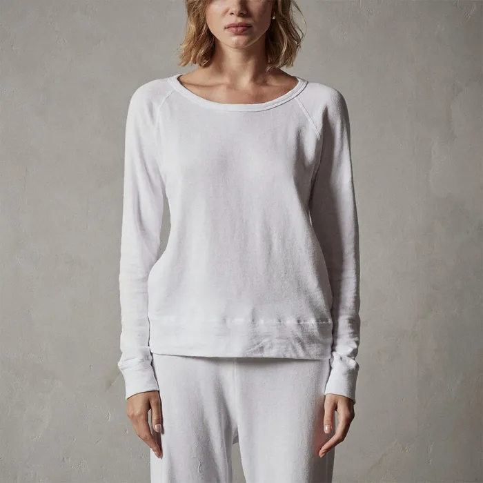WOMEN James Perse CLASSICS Vintage French Terry Sweatshirt White