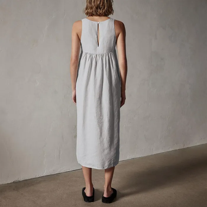 WOMEN James Perse DRESSESJUMPSUITS Gathered Linen Dress Memory Pigment