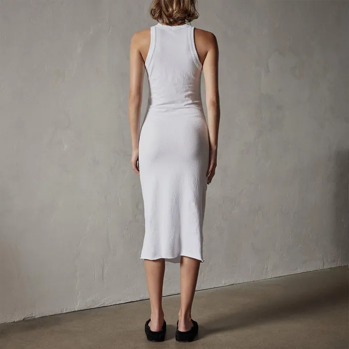 WOMEN James Perse DRESSESJUMPSUITS Ruched Cut Away Tank Dress White