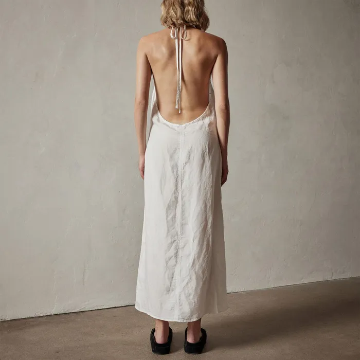 WOMEN James Perse DRESSESJUMPSUITS Zuma Linen Halter Dress Everest White Pigment