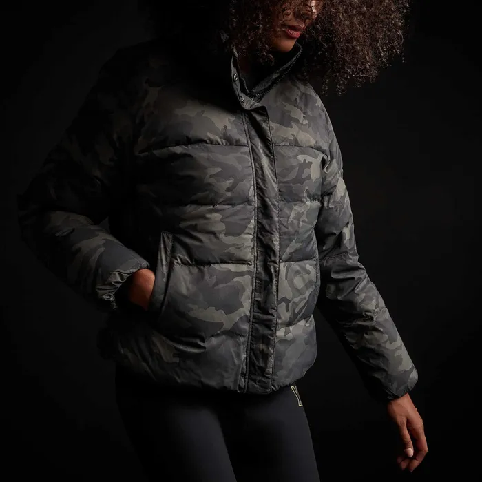 WOMEN James Perse JACKETSOUTERWEAR Camo Puffer Jacket Olive Camo