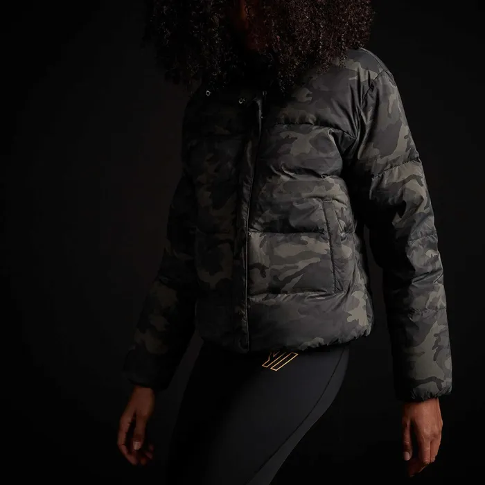 WOMEN James Perse JACKETSOUTERWEAR Camo Puffer Jacket Olive Camo