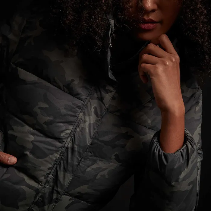 WOMEN James Perse JACKETSOUTERWEAR Camo Puffer Jacket Olive Camo