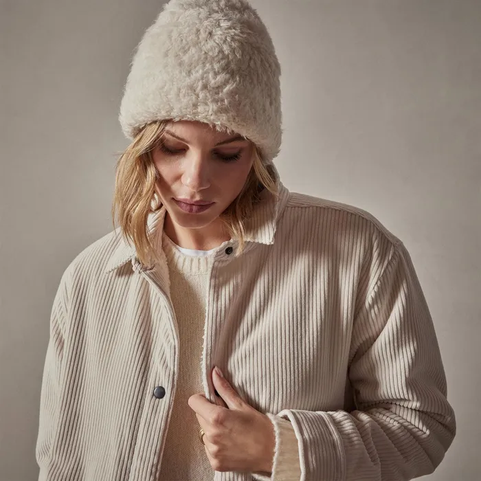 WOMEN James Perse JACKETSOUTERWEAR Sherpa Lined Oversized Corduroy Jacket Canvas