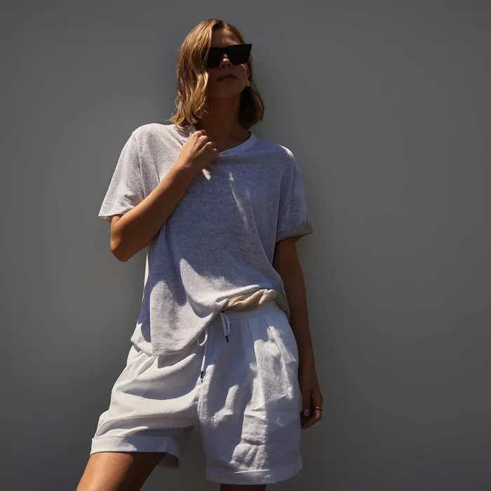 WOMEN James Perse LOS ANGELES COLLECTION Canyon Linen Blend Short White