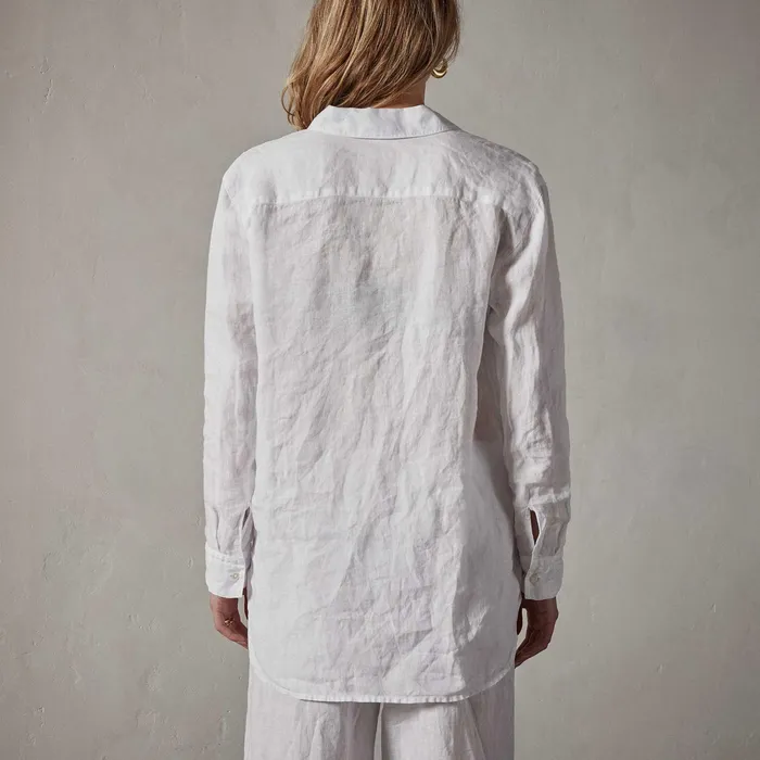 WOMEN James Perse LOS ANGELES COLLECTION Lightweight Linen Shirt White