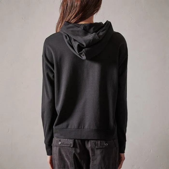 WOMEN James Perse SWEAT TOPSBOTTOMS Recycled Feather Weight Clean Hoodie Black