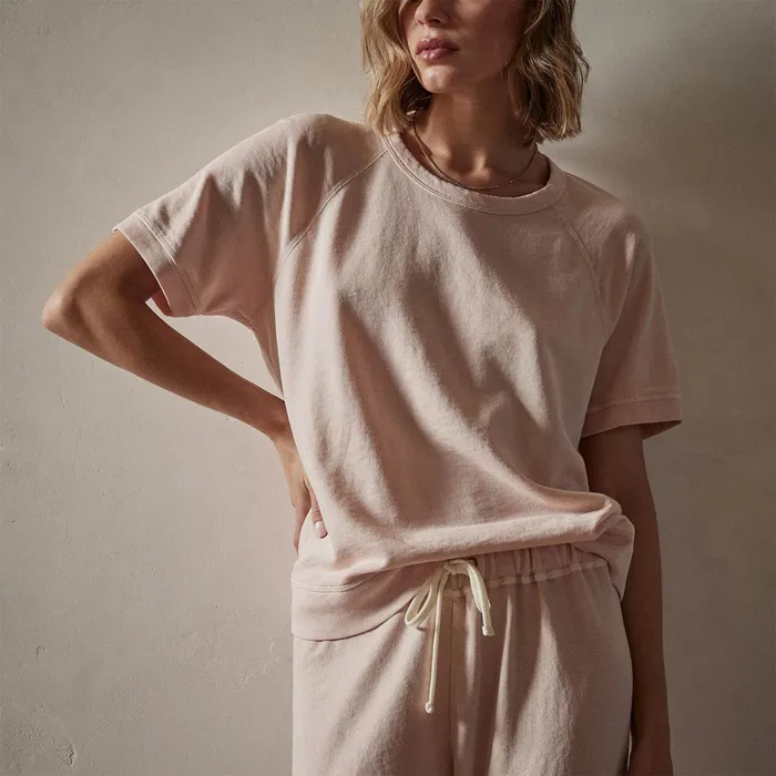 WOMEN James Perse SWEAT TOPSBOTTOMS Short Sleeve Sweat Top Nougat Pigment