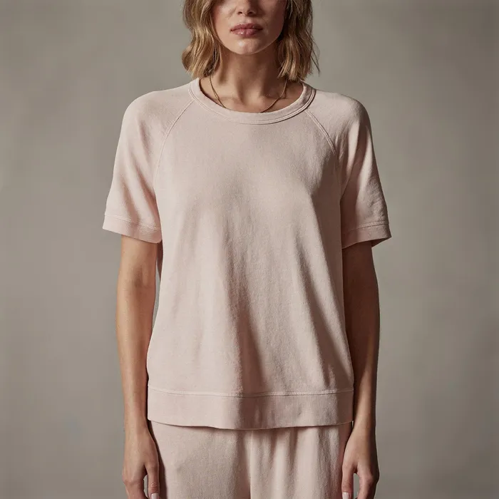 WOMEN James Perse SWEAT TOPSBOTTOMS Short Sleeve Sweat Top Nougat Pigment