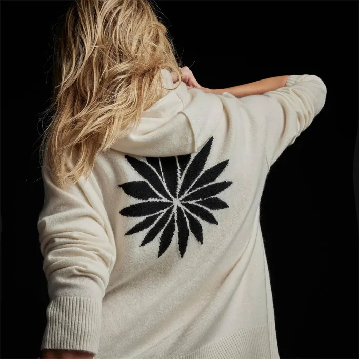 WOMEN James Perse SWEATERS Agave Graphic Hoodie Ivory
