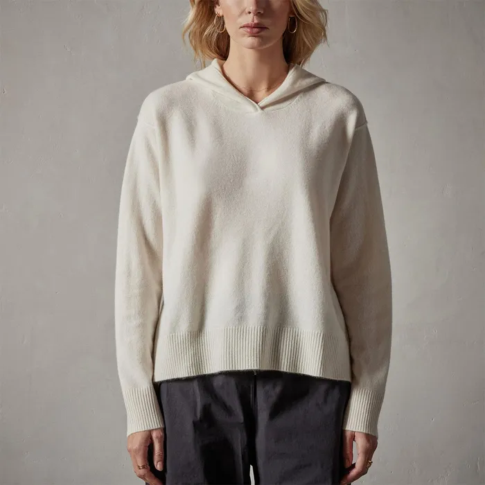 WOMEN James Perse SWEATERS Agave Graphic Hoodie Ivory