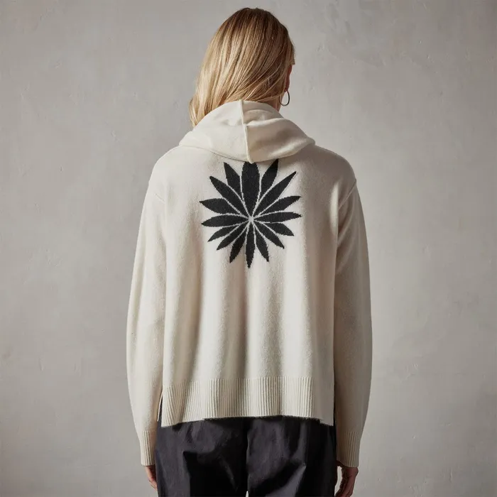 WOMEN James Perse SWEATERS Agave Graphic Hoodie Ivory