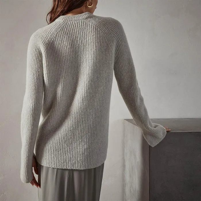 WOMEN James Perse SWEATERS Rib Raglan Crew Sweater Mist