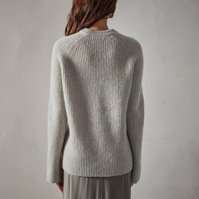 WOMEN James Perse SWEATERS Rib Raglan Crew Sweater Mist