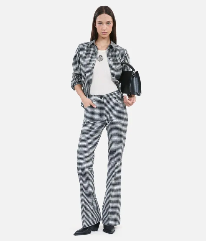 Women Jeans and Pants THE KOOPLES Vichy Check Flare Trousers