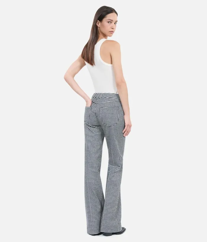 Women Jeans and Pants THE KOOPLES Vichy Check Flare Trousers Women Jeans and Pants THE KOOPLES Vichy Check Flare Trousers