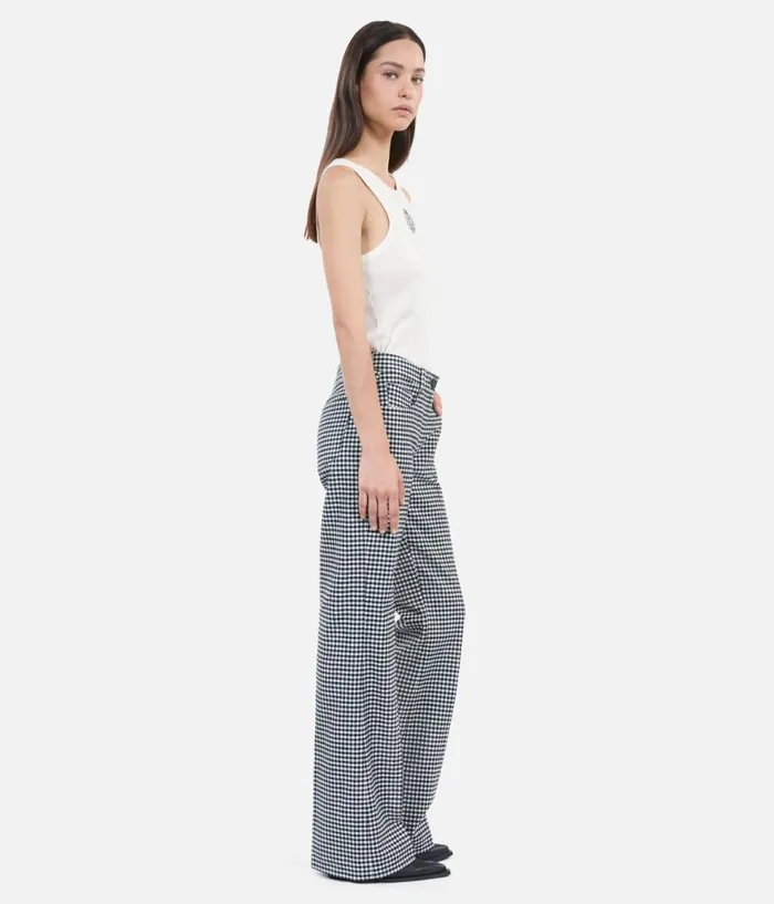Women Jeans and Pants THE KOOPLES Vichy Check Flare Trousers Women Jeans and Pants THE KOOPLES Vichy Check Flare Trousers