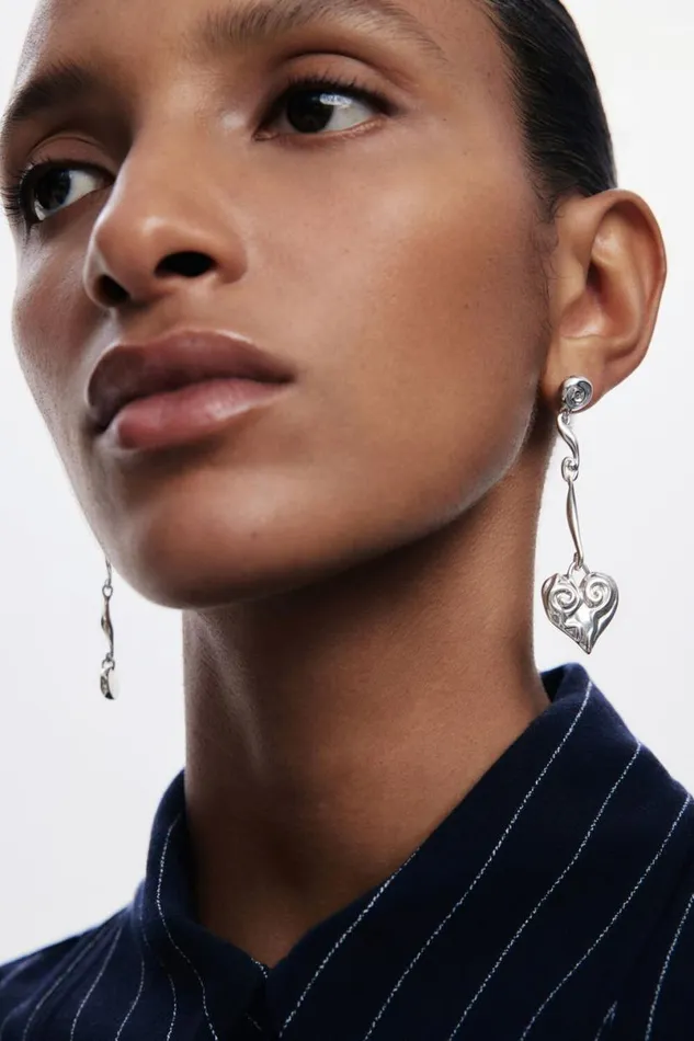 Women Jewellery Desigual Asymmetric Silverplated Zalio Earrings