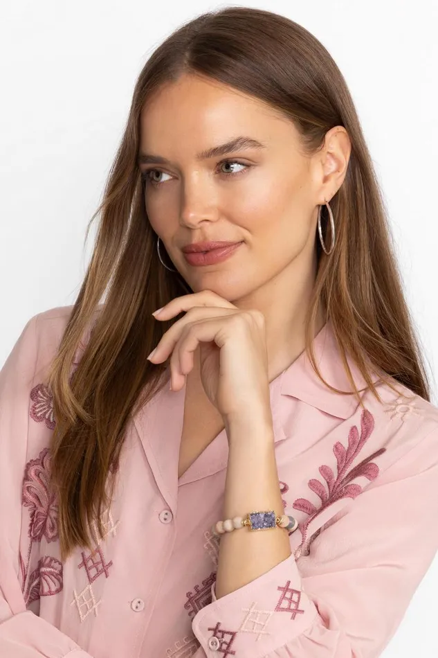Women Jewelry Johnny Was PEACH MOONSTONE BRACELET Purple Taupe Women Jewelry Johnny Was PEACH MOONSTONE BRACELET Purple Taupe