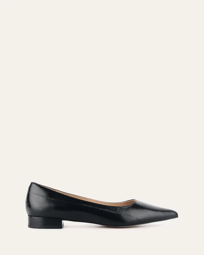 Women jomercer Anita dress flat black lizard leather BALLET