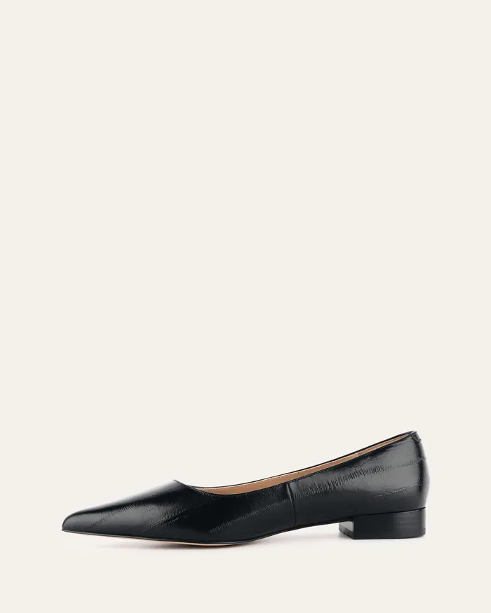 Women jomercer Anita dress flat black lizard leather BALLET Women jomercer Anita dress flat black lizard leather BALLET