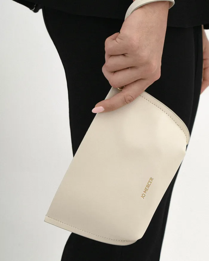 Women jomercer Bonito pouch bag off white leather CLUTCHES