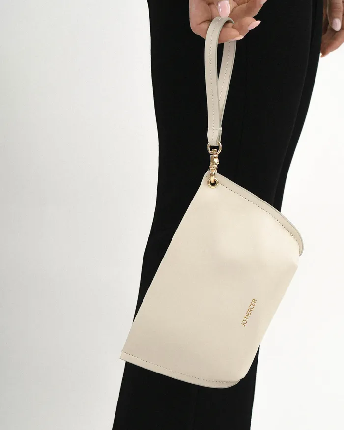 Women jomercer Bonito pouch bag off white leather CLUTCHES