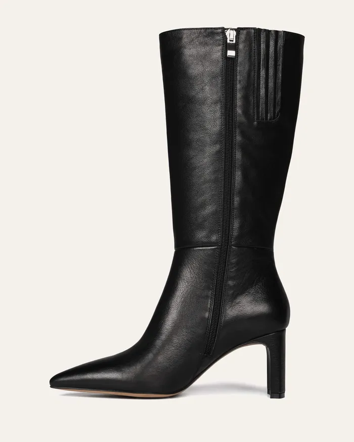 Women jomercer Pixie calf boots black leather LONG BOOTS Women jomercer Pixie calf boots black leather LONG BOOTS