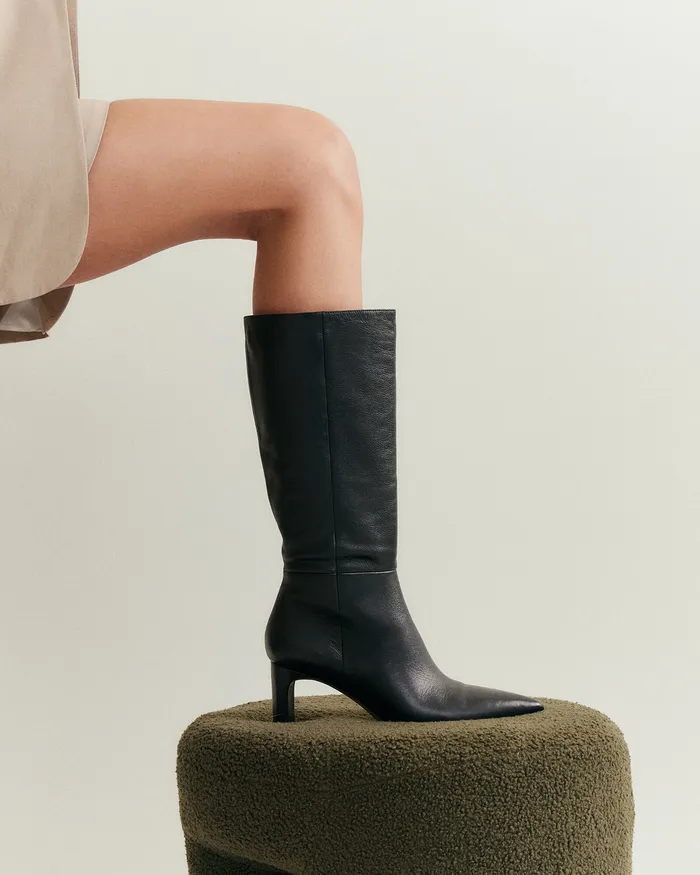Women jomercer Pixie calf boots black leather LONG BOOTS Women jomercer Pixie calf boots black leather LONG BOOTS