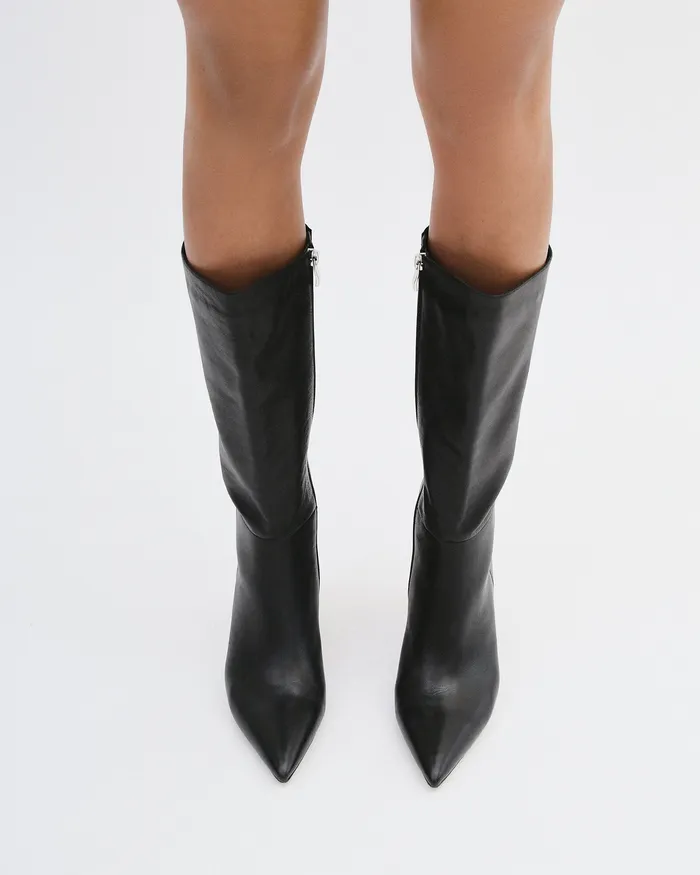 Women jomercer Pixie calf boots black leather LONG BOOTS Women jomercer Pixie calf boots black leather LONG BOOTS