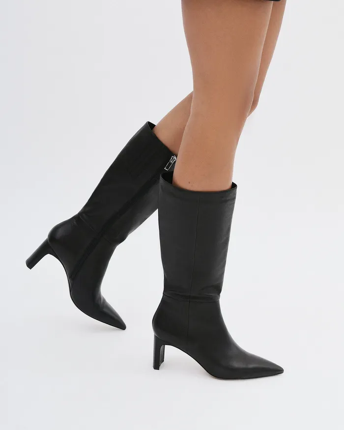 Women jomercer Pixie calf boots black leather LONG BOOTS Women jomercer Pixie calf boots black leather LONG BOOTS