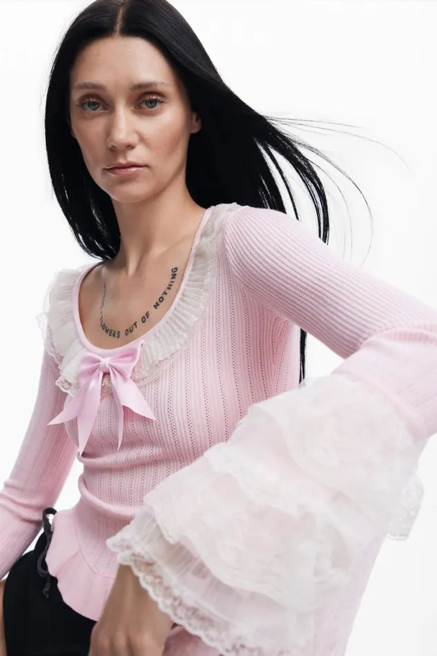 Women Jumpers Desigual Coquette Sweater By Mara Escot