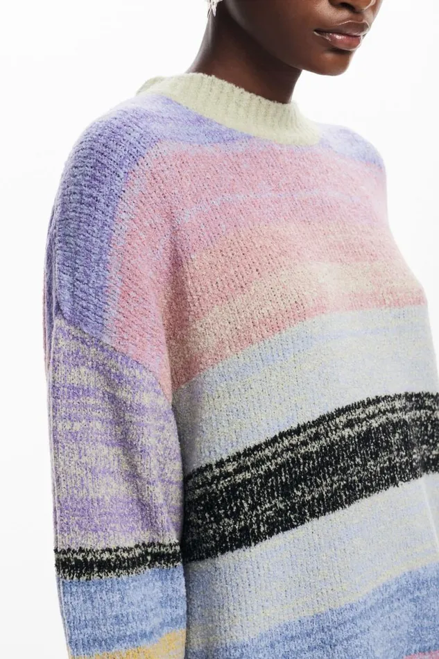 Women Jumpers Desigual Striped Knit Sweater