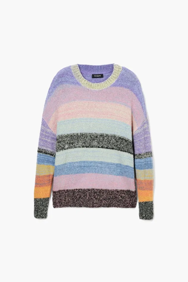 Women Jumpers Desigual Striped Knit Sweater