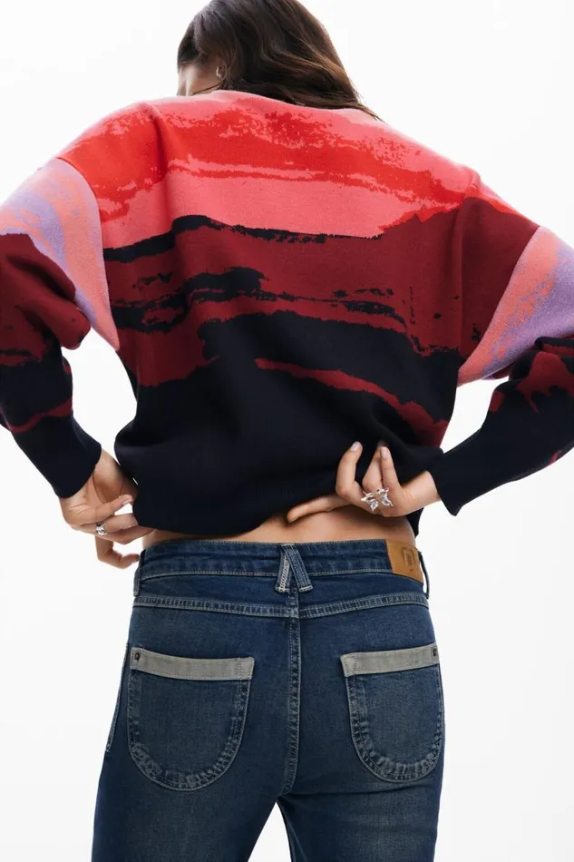 Women Jumpers Desigual Sunset Landscape Sweatshirt