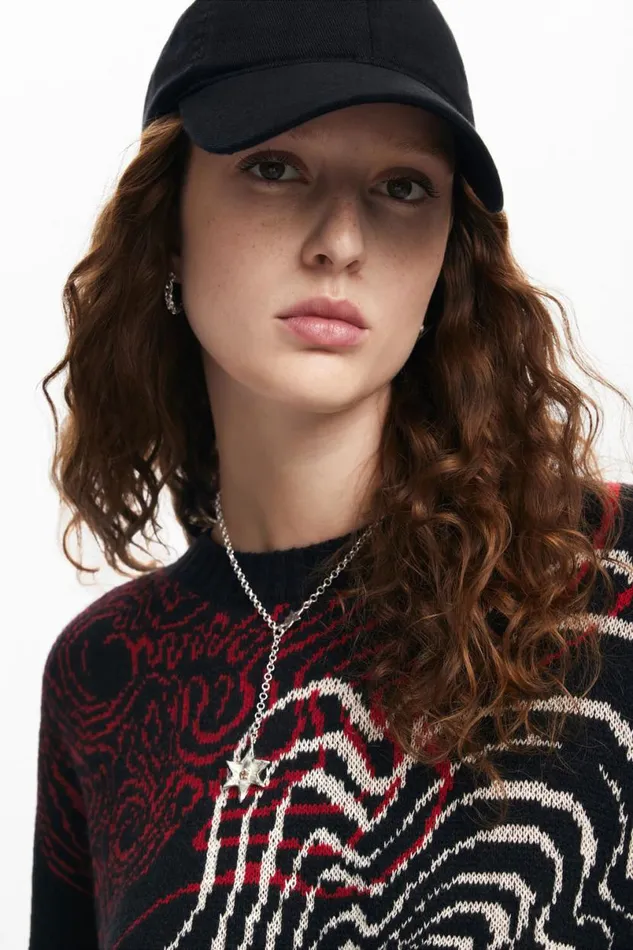 Women Jumpers Desigual Wave Knit Sweater M Christian Lacroix