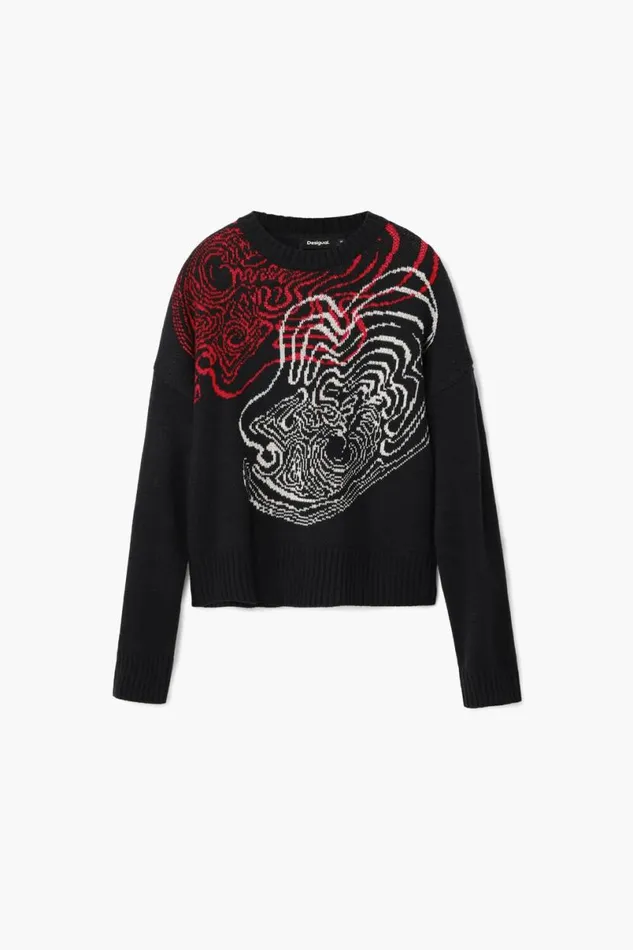 Women Jumpers Desigual Wave Knit Sweater M Christian Lacroix