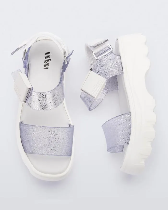 Women Kick Off Sandal Whiteglitter Clear Melissa Platforms
